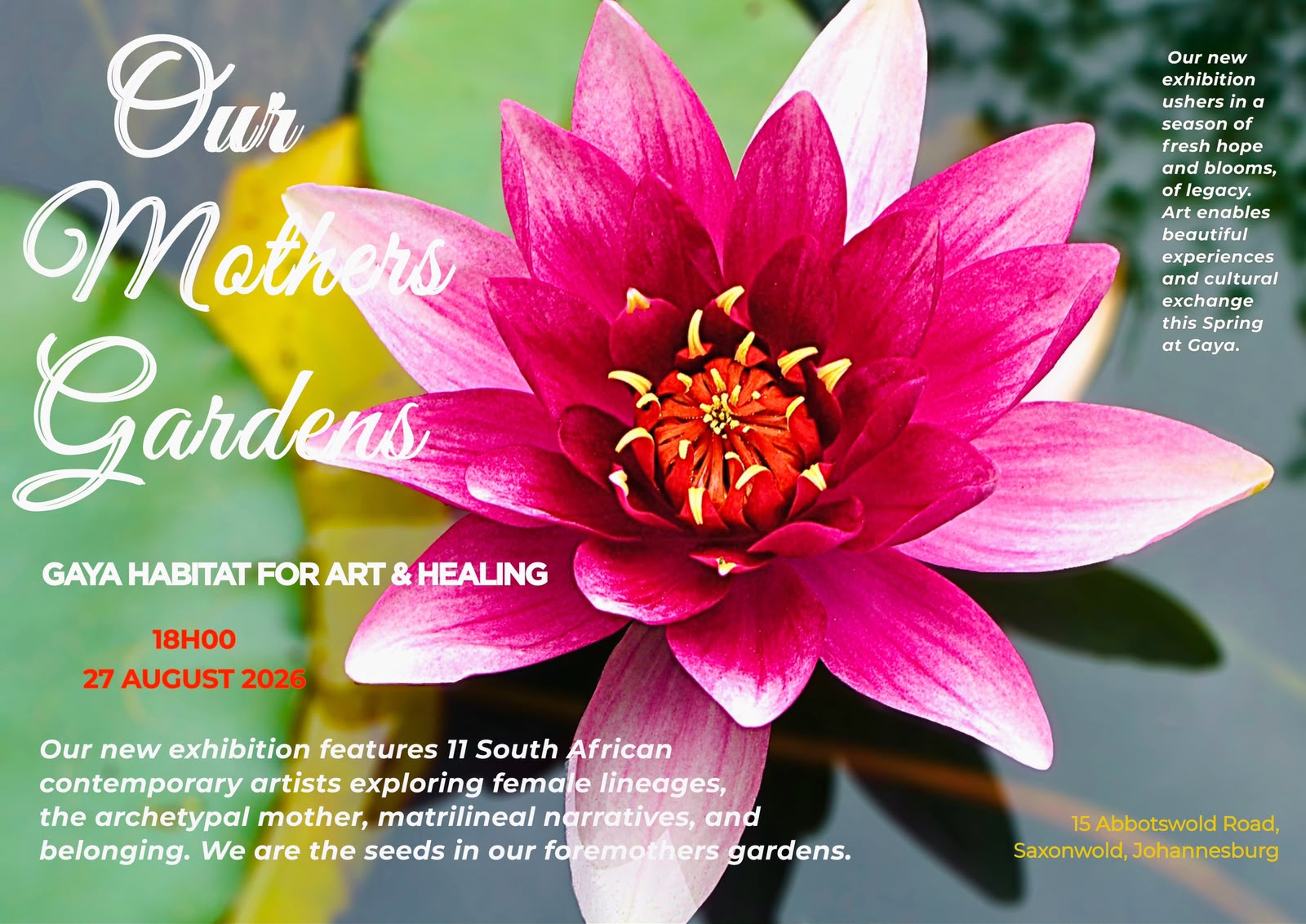 Our Mothers Gardens exhibition promotional flyer